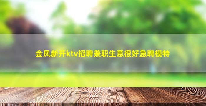 金凤新开ktv招聘兼职生意很好急聘模特
